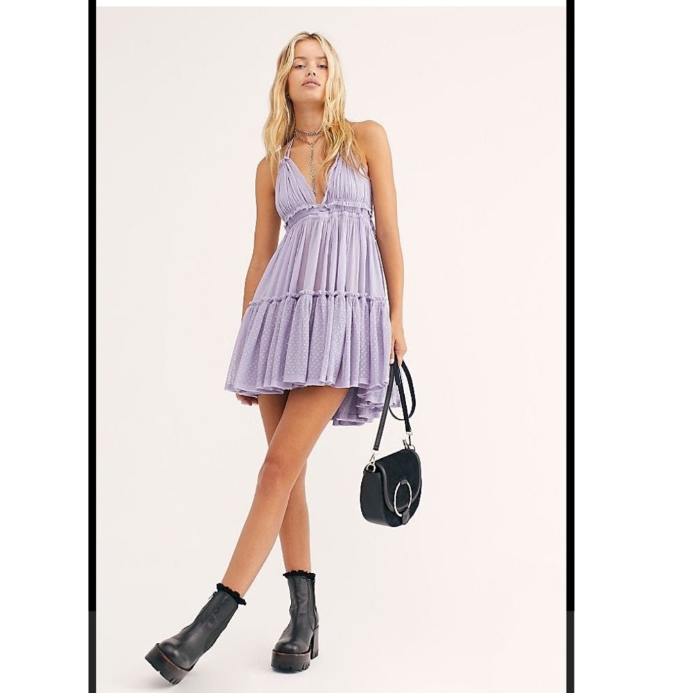 Rare Free People 100 Degree Mini Dress Violetta